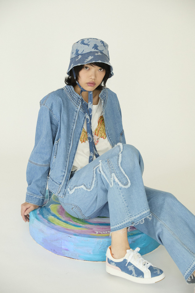 Cat Denim Pants 詳細画像 blue 11