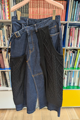 KNIT DOCKING DENIM SKIRT 詳細画像