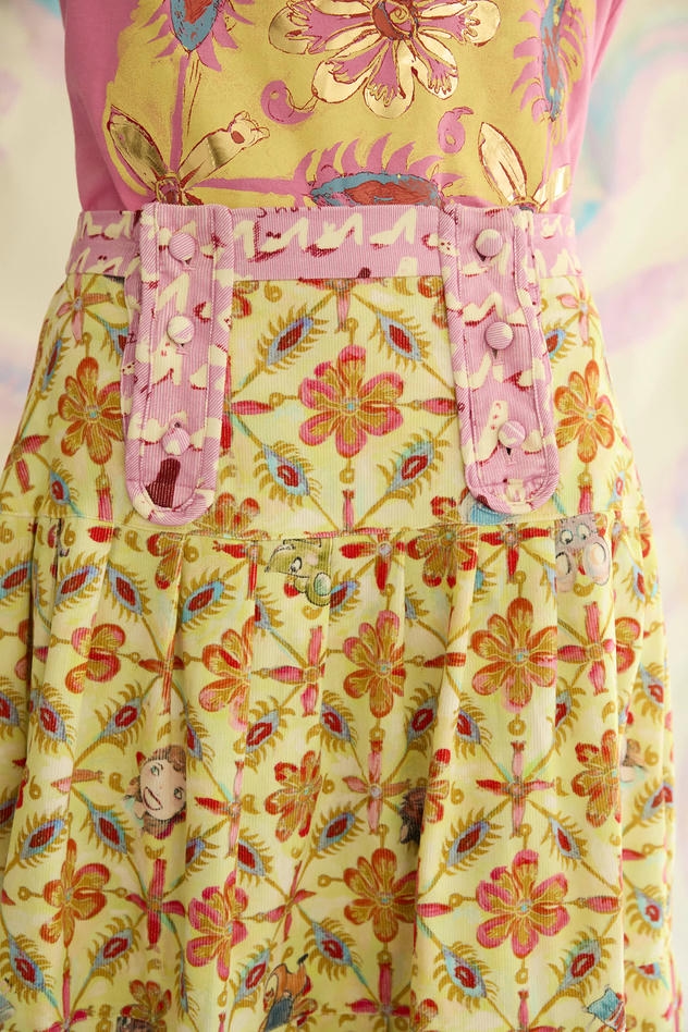 PEEK A BOO CORDUROY SKIRT 詳細画像 yellow 2