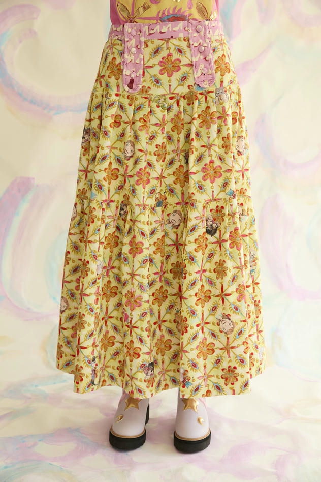 PEEK A BOO CORDUROY SKIRT 詳細画像 yellow 1