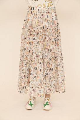 MANY FUNNY CATS COTTON SKIRT