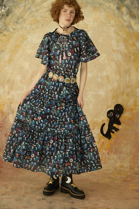 MANY FUNNY CATS COTTON SKIRT 詳細画像