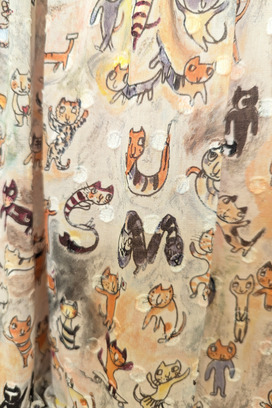 MANY FUNNY CATS COTTON SKIRT 詳細画像