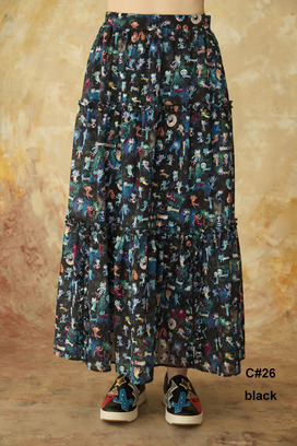 MANY FUNNY CATS COTTON SKIRT 詳細画像