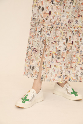 MANY FUNNY CATS COTTON SKIRT 詳細画像