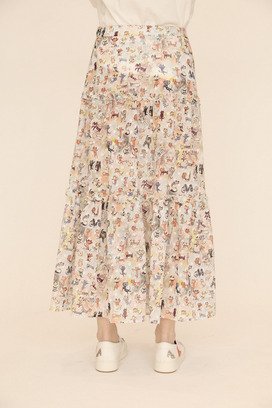 MANY FUNNY CATS COTTON SKIRT 詳細画像