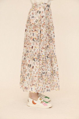 MANY FUNNY CATS COTTON SKIRT 詳細画像