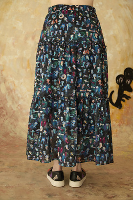 MANY FUNNY CATS COTTON SKIRT 詳細画像
