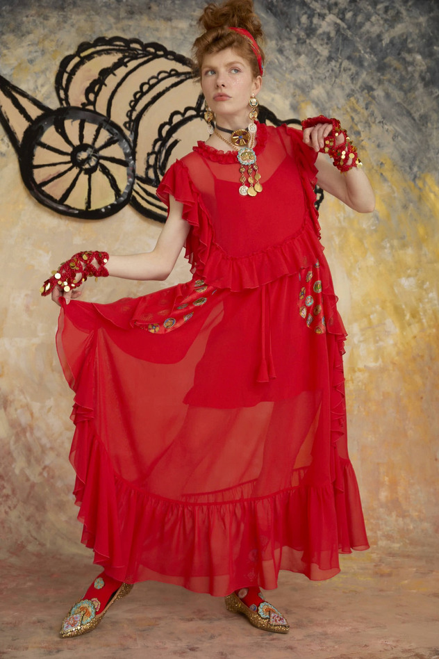 DOCKING SILK DRESS 詳細画像 red 14