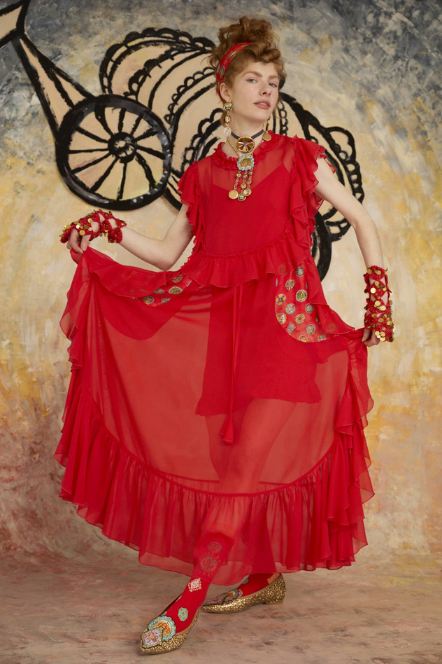 DOCKING SILK DRESS 詳細画像 red 15