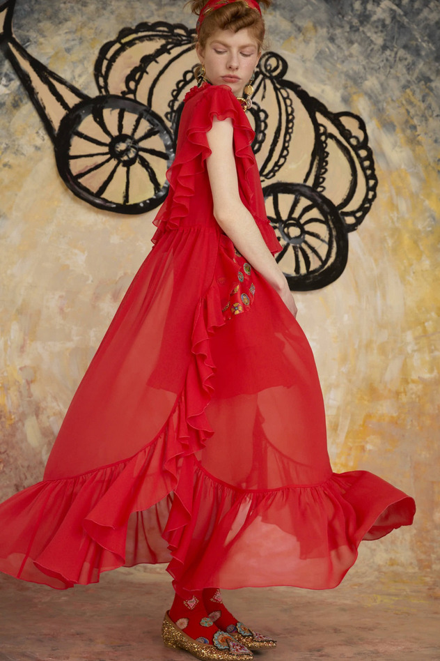 DOCKING SILK DRESS 詳細画像 red 17