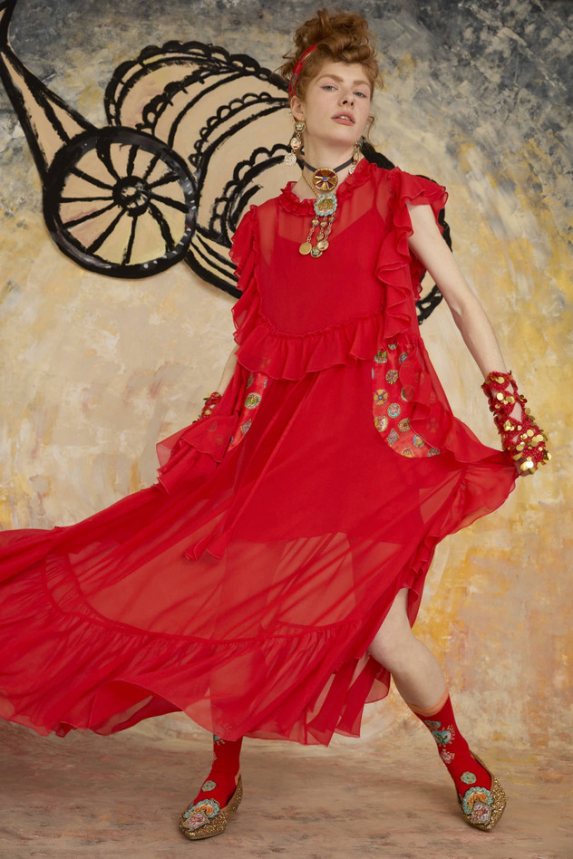 DOCKING SILK DRESS 詳細画像 red 2