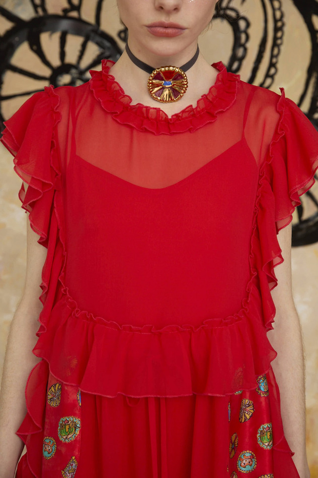 DOCKING SILK DRESS 詳細画像 red 6