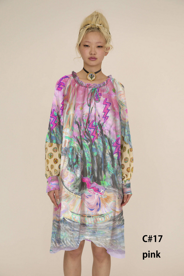 MIDNIGHT PRINCESS SILK DRESS 詳細画像 pink 1