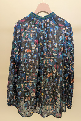 MANY FUNNY CATS COTTON BLOUSE 詳細画像