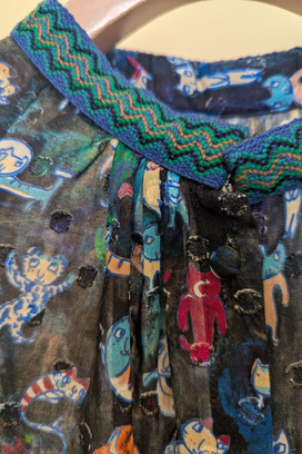 MANY FUNNY CATS COTTON BLOUSE 詳細画像