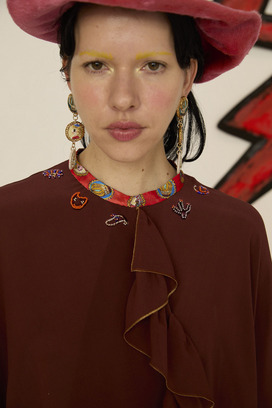 DOCKING SILK BLOUSE 詳細画像