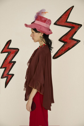 DOCKING SILK BLOUSE 詳細画像