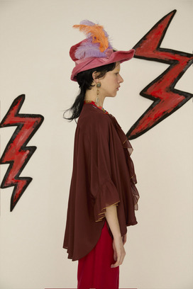 DOCKING SILK BLOUSE 詳細画像