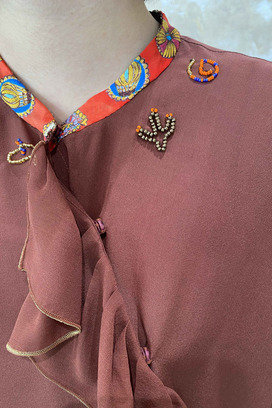 DOCKING SILK BLOUSE 詳細画像