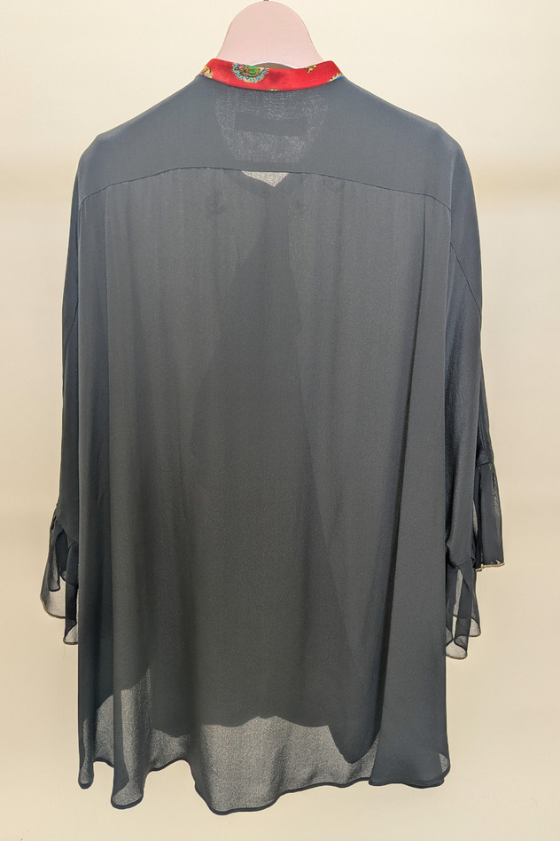 DOCKING SILK BLOUSE 詳細画像 black 10