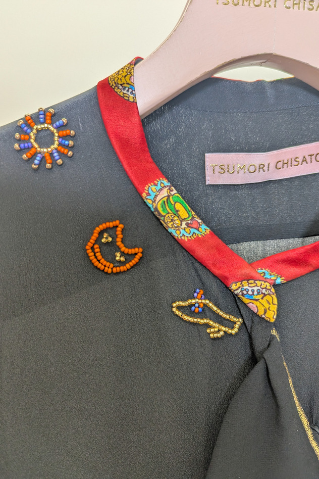 DOCKING SILK BLOUSE 詳細画像 black 11