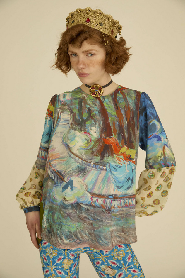 MIDNIGHT PRINCESS SILK BLOUSE 詳細画像 pink 2