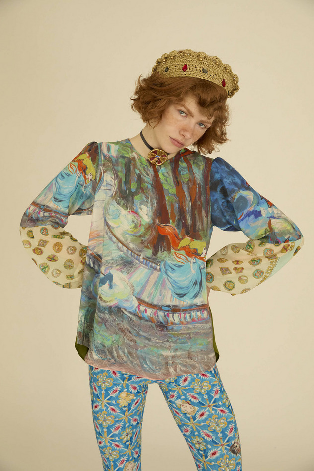 MIDNIGHT PRINCESS SILK BLOUSE 詳細画像 pink 3