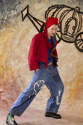 TROMPE-L'OEIL DENIM PRINT PANTS 詳細画像