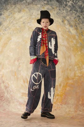 TROMPE-L'OEIL DENIM PRINT PANTS 詳細画像