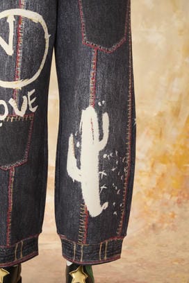 TROMPE-L'OEIL DENIM PRINT PANTS 詳細画像