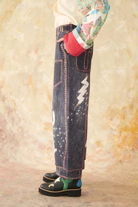 TROMPE-L'OEIL DENIM PRINT PANTS 詳細画像