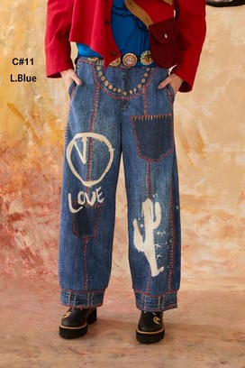 TROMPE-L'OEIL DENIM PRINT PANTS 詳細画像