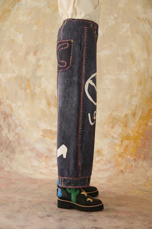 TROMPE-L'OEIL DENIM PRINT PANTS 詳細画像 navy 11