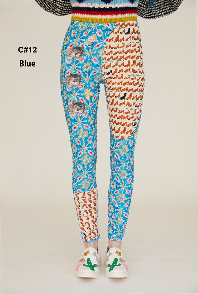 PEEK A BOO PRINT JERSEY PANTS 詳細画像 blue 1