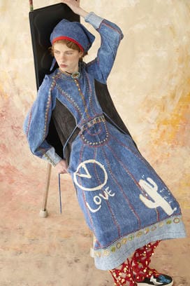 TROMPE-L'OEIL DENIM PRINT DRESSS