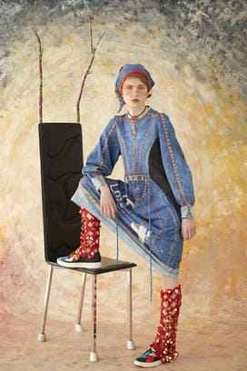 TROMPE-L'OEIL DENIM PRINT DRESSS 詳細画像