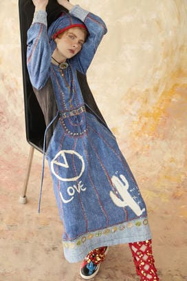 TROMPE-L'OEIL DENIM PRINT DRESSS 詳細画像