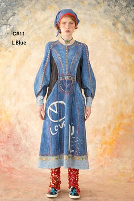 TROMPE-L'OEIL DENIM PRINT DRESSS 詳細画像