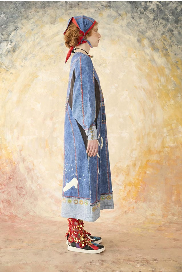 TROMPE-L'OEIL DENIM PRINT DRESSS 詳細画像 navy 10