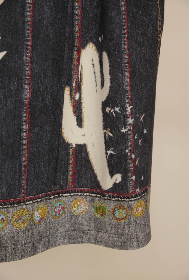 TROMPE-L'OEIL DENIM PRINT DRESSS 詳細画像 navy 13