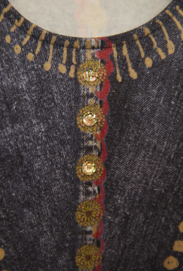 TROMPE-L'OEIL DENIM PRINT DRESSS 詳細画像 navy 14