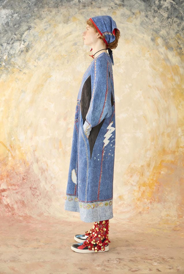 TROMPE-L'OEIL DENIM PRINT DRESSS 詳細画像 navy 6