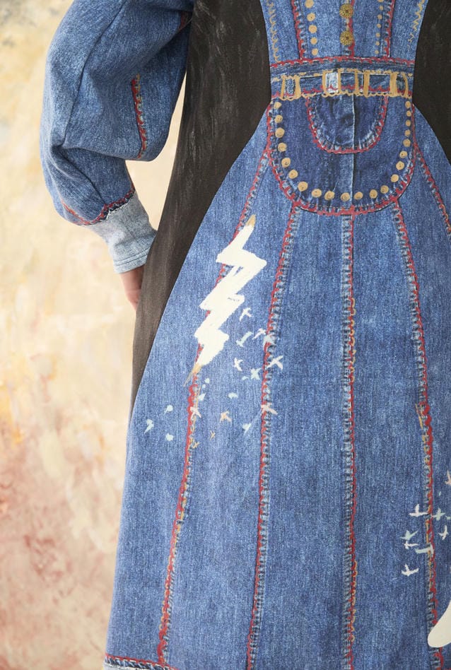 TROMPE-L'OEIL DENIM PRINT DRESSS 詳細画像 navy 8