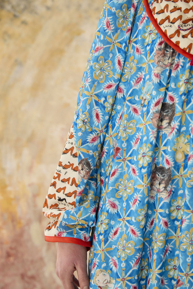 PEEK A BOO PRINT JERSEY DRESS 詳細画像 blue 7