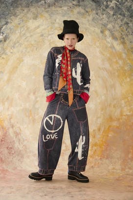 TROMPE-L'OEIL DENIM PRINT CARDIGAN 詳細画像