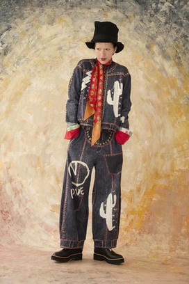 TROMPE-L'OEIL DENIM PRINT CARDIGAN 詳細画像