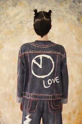 TROMPE-L'OEIL DENIM PRINT CARDIGAN 詳細画像