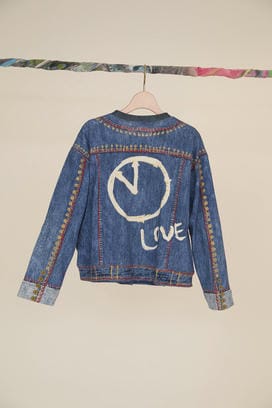 TROMPE-L'OEIL DENIM PRINT CARDIGAN 詳細画像