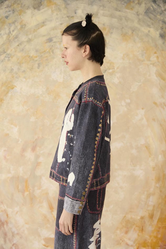 TROMPE-L'OEIL DENIM PRINT CARDIGAN 詳細画像 navy 2